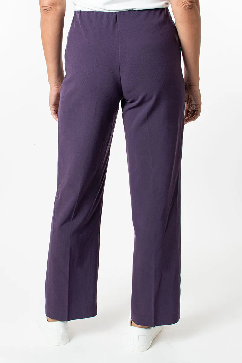 29in Straight leg pull on trouser - Plum