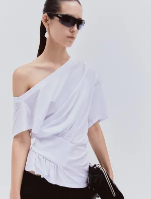 Agathi Draped Top in White