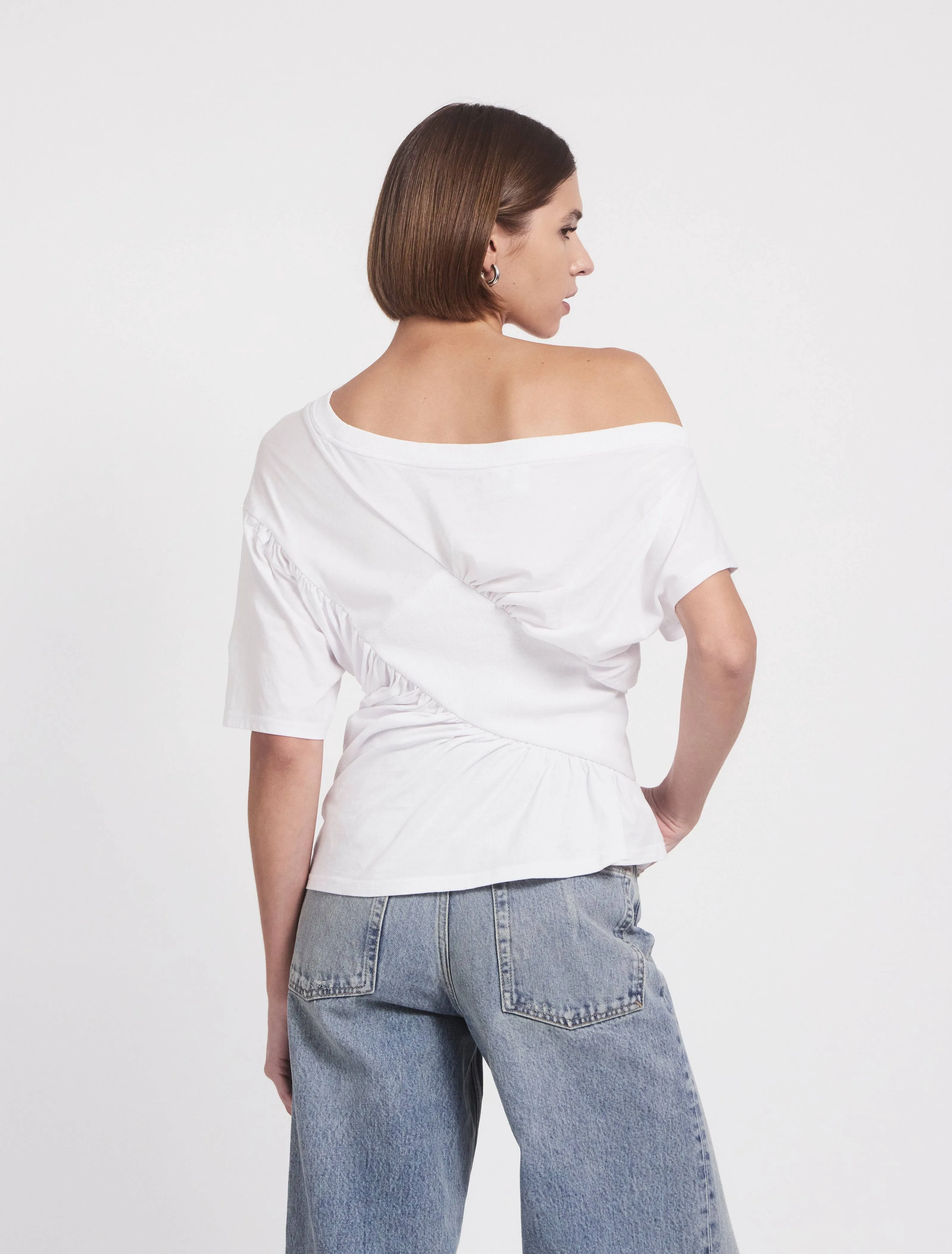 Agathi Draped Top in White