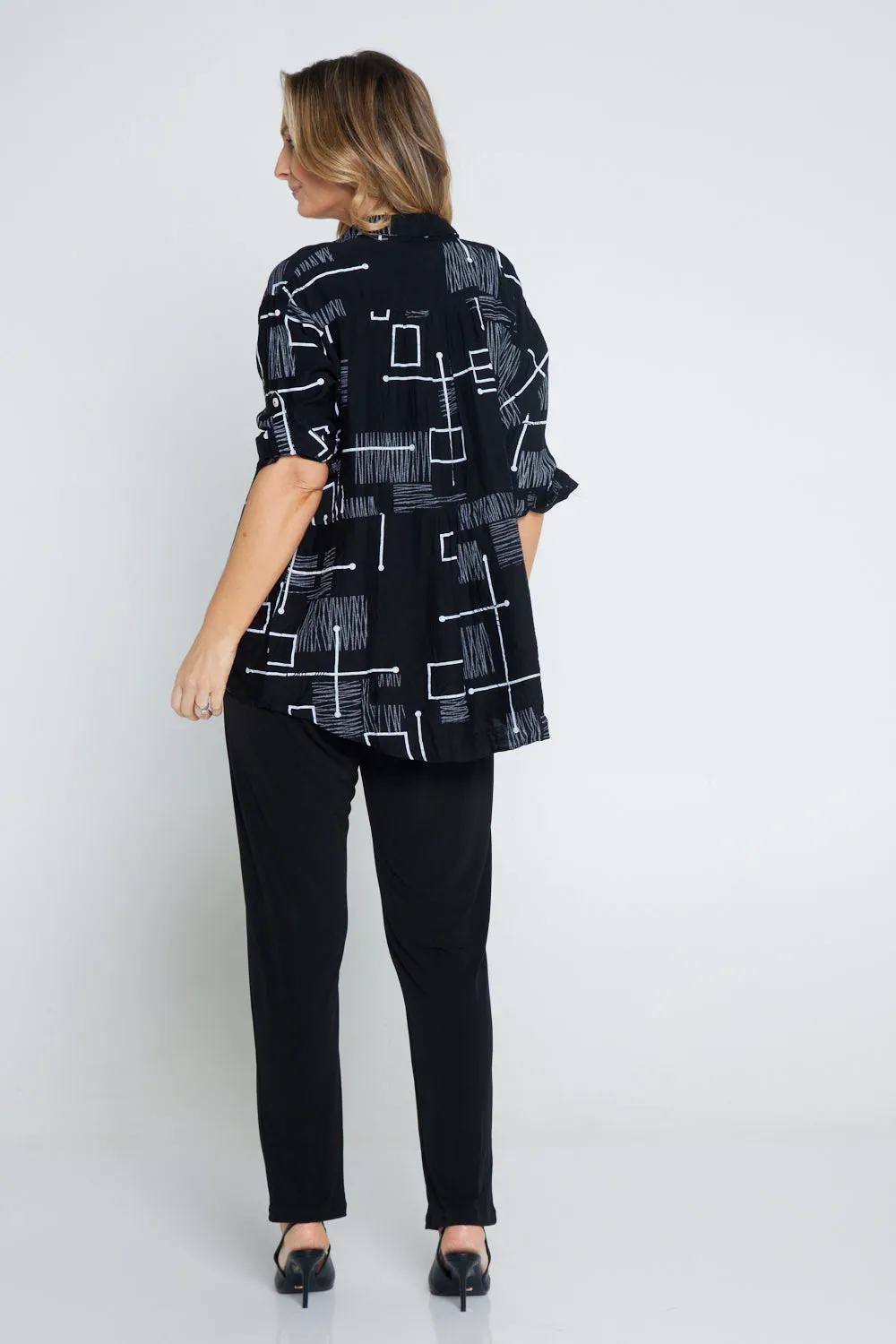 Auden Shirt - Black/White Print