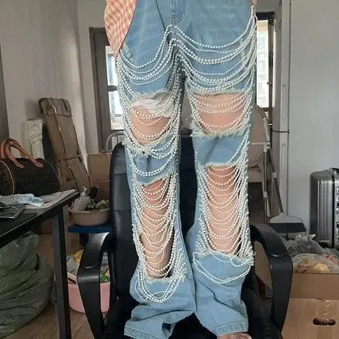 Bead Chain Jeans