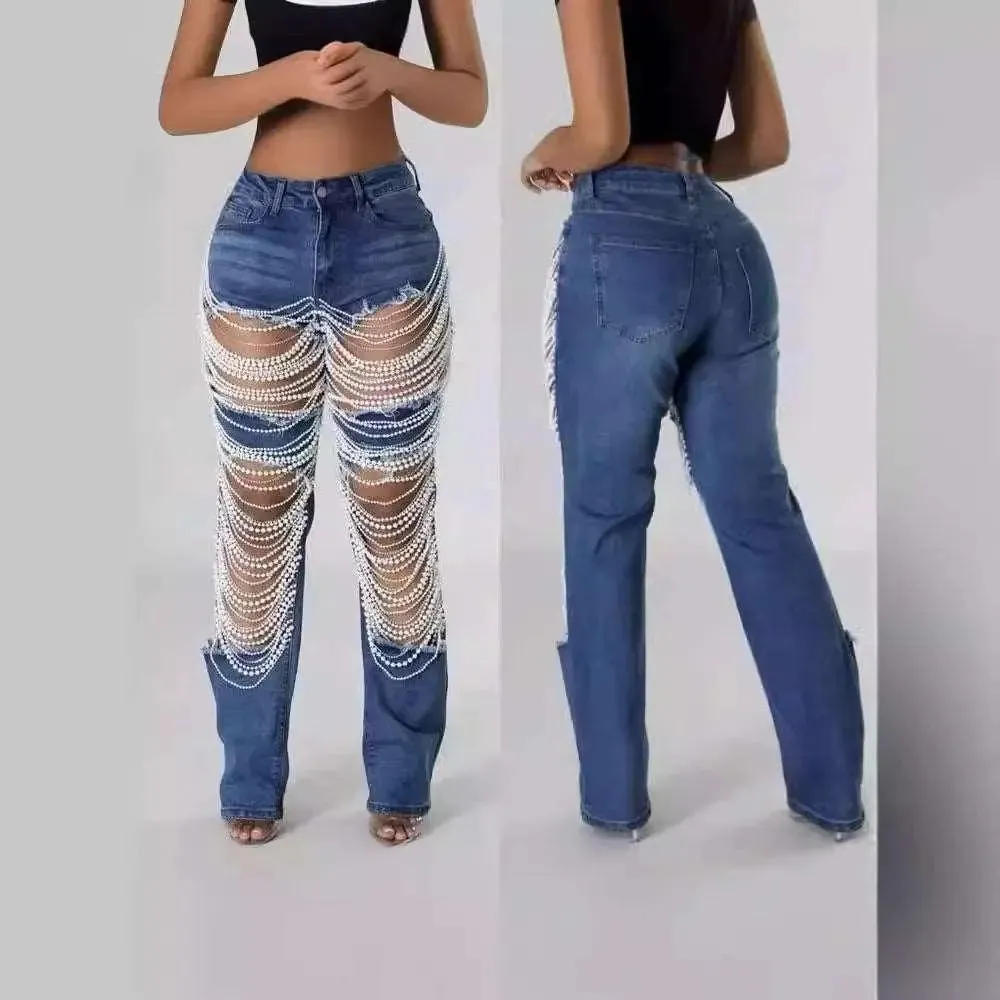 Bead Chain Jeans