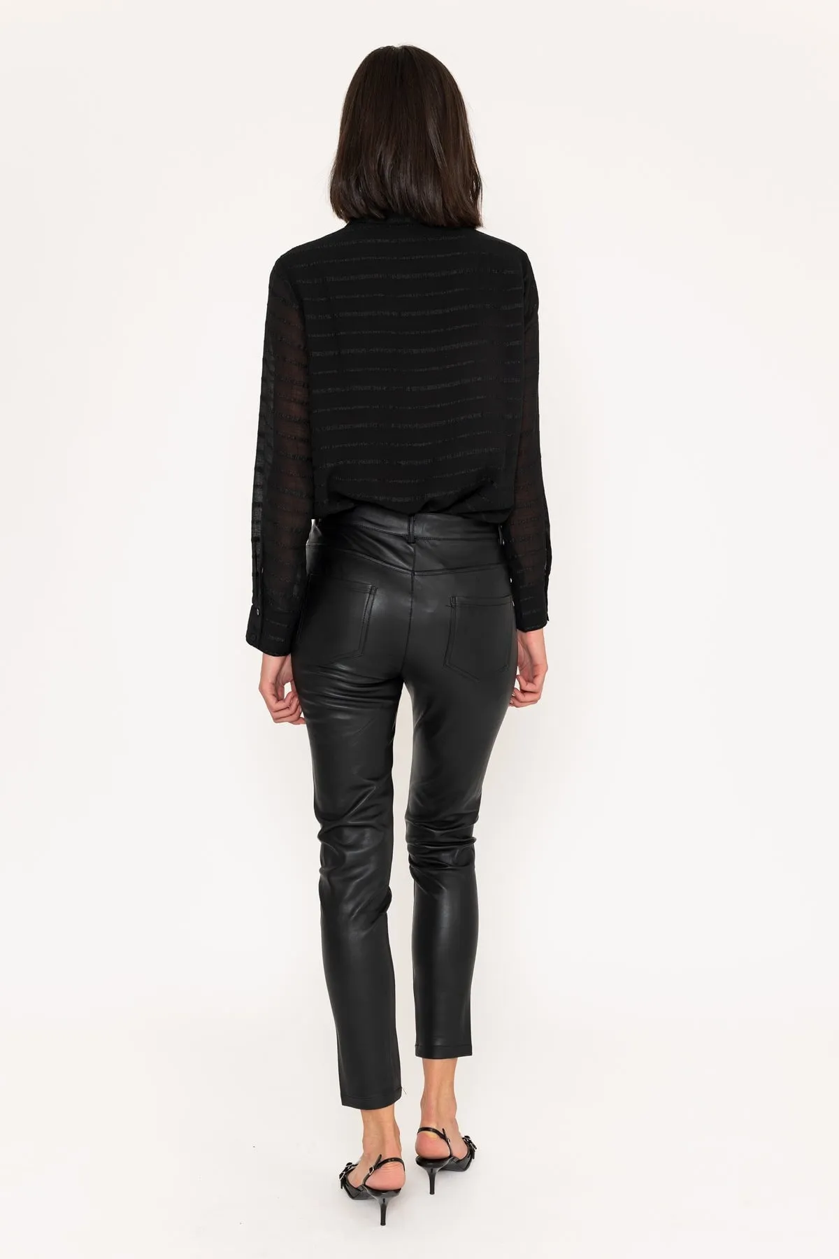 Black Faux Leather Trousers