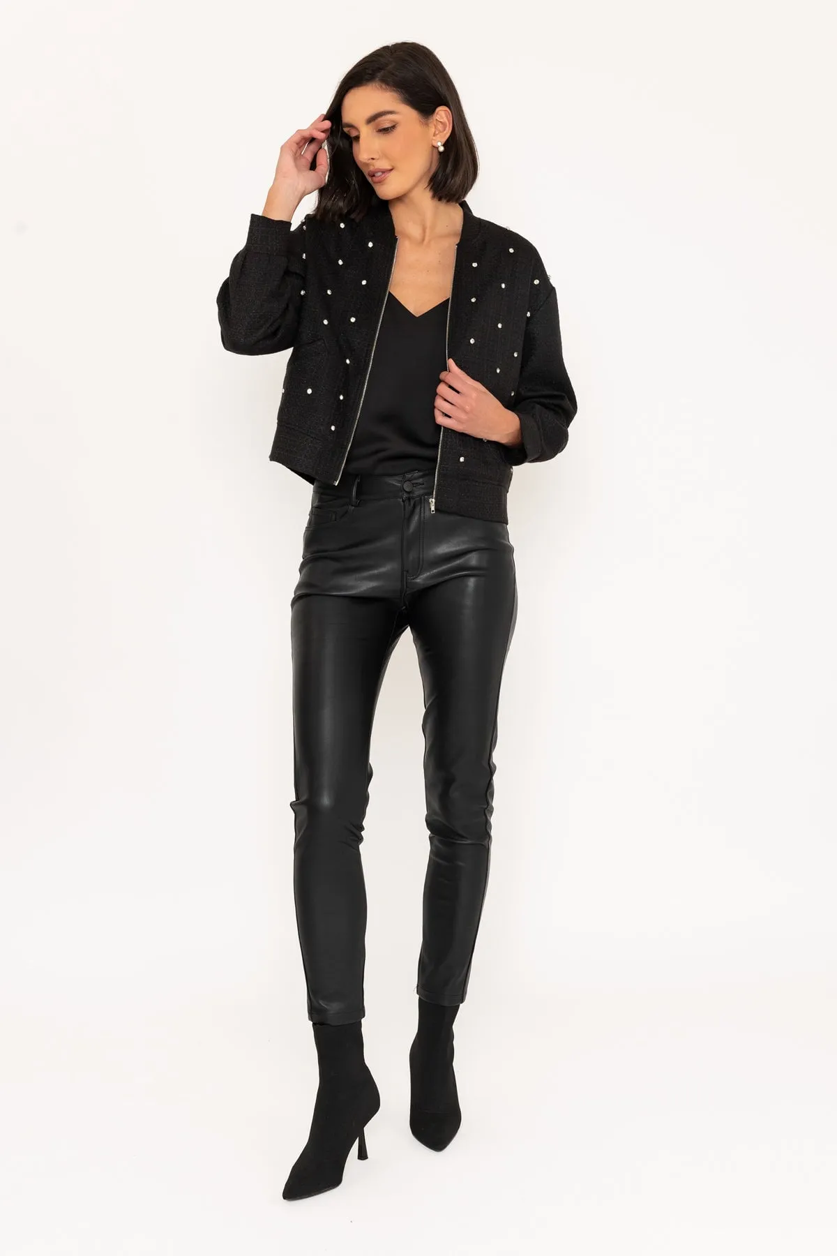 Black Faux Leather Trousers