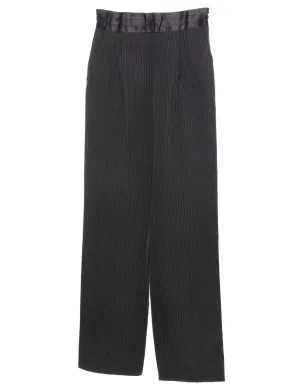 Black Pinstriped Trousers - W26 L33