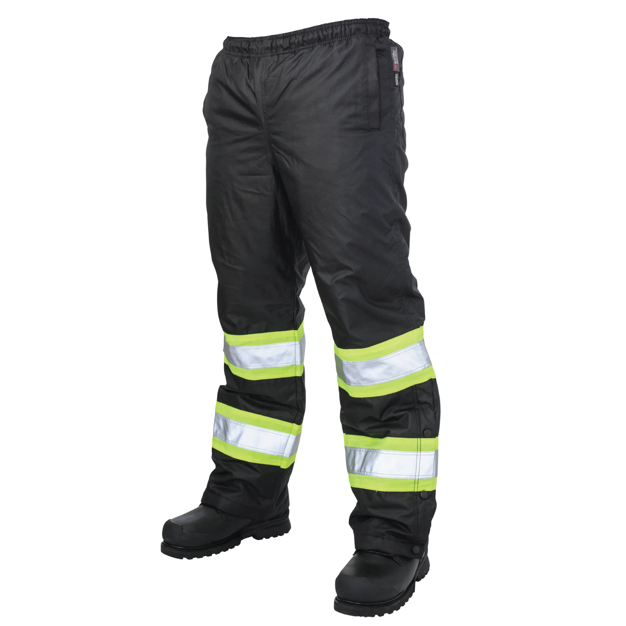 Black Pull-On Poly Oxford Insulated Safety Pant by Tough Duck - Style S614