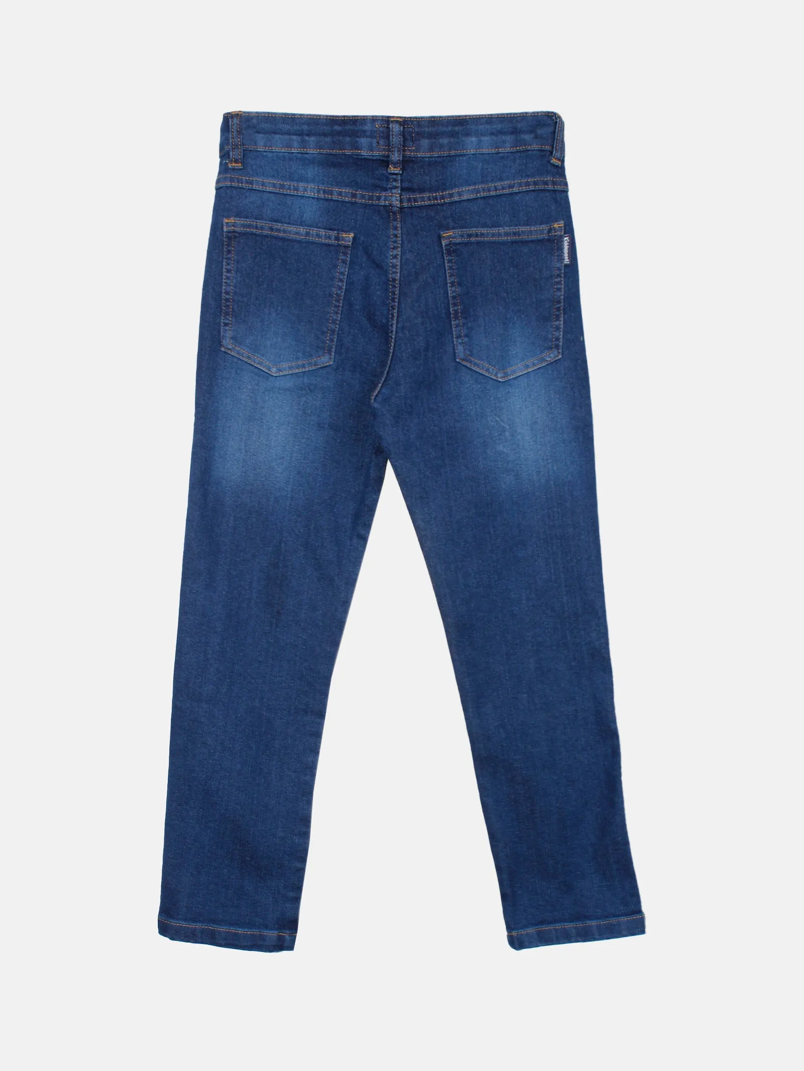 Boys Denim Full Length Washed Jeans With Stretch