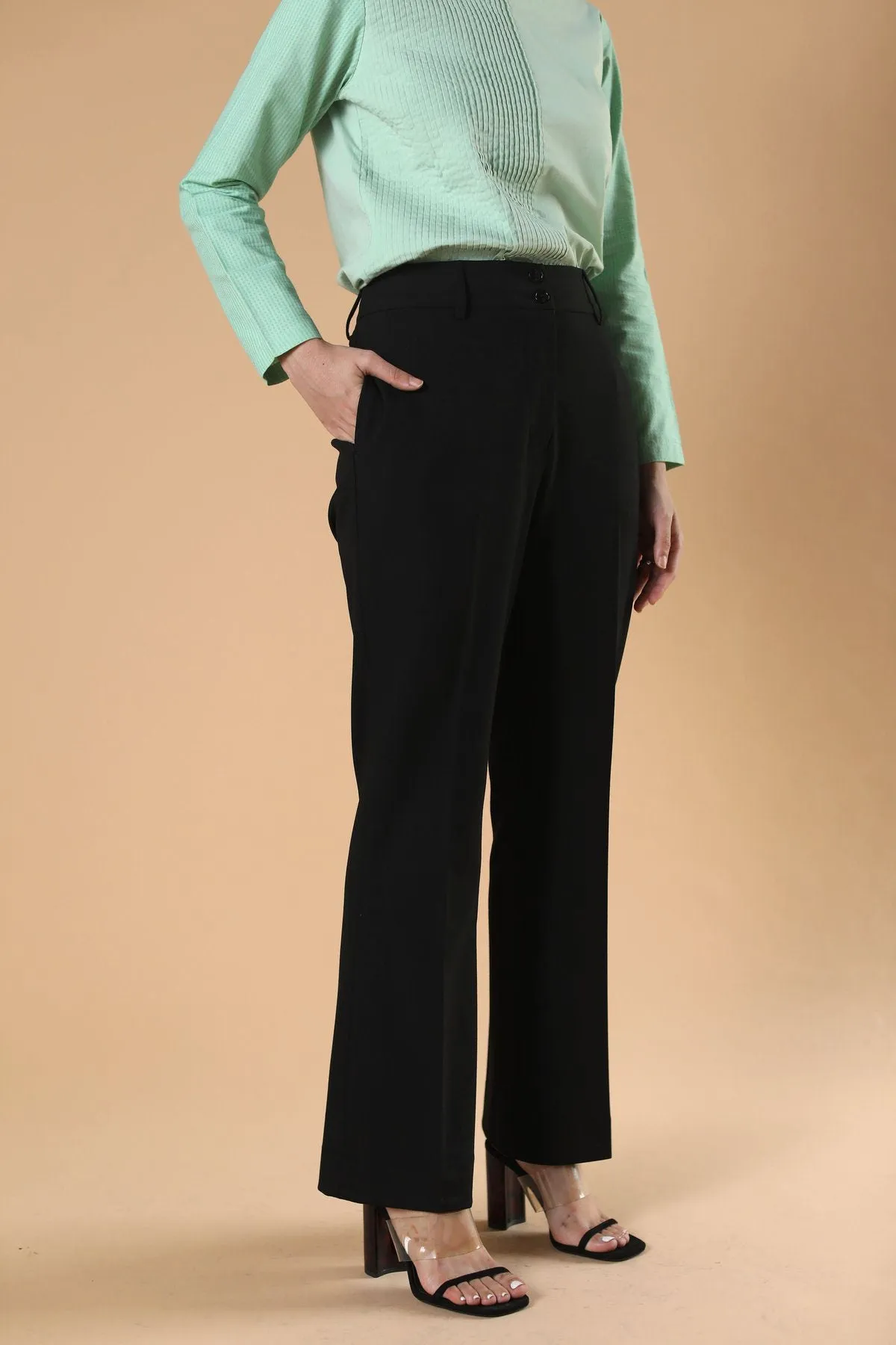 Breathable Black Formal Trousers