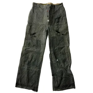 C1920 French Patched Pinstripe Workwear Trousers