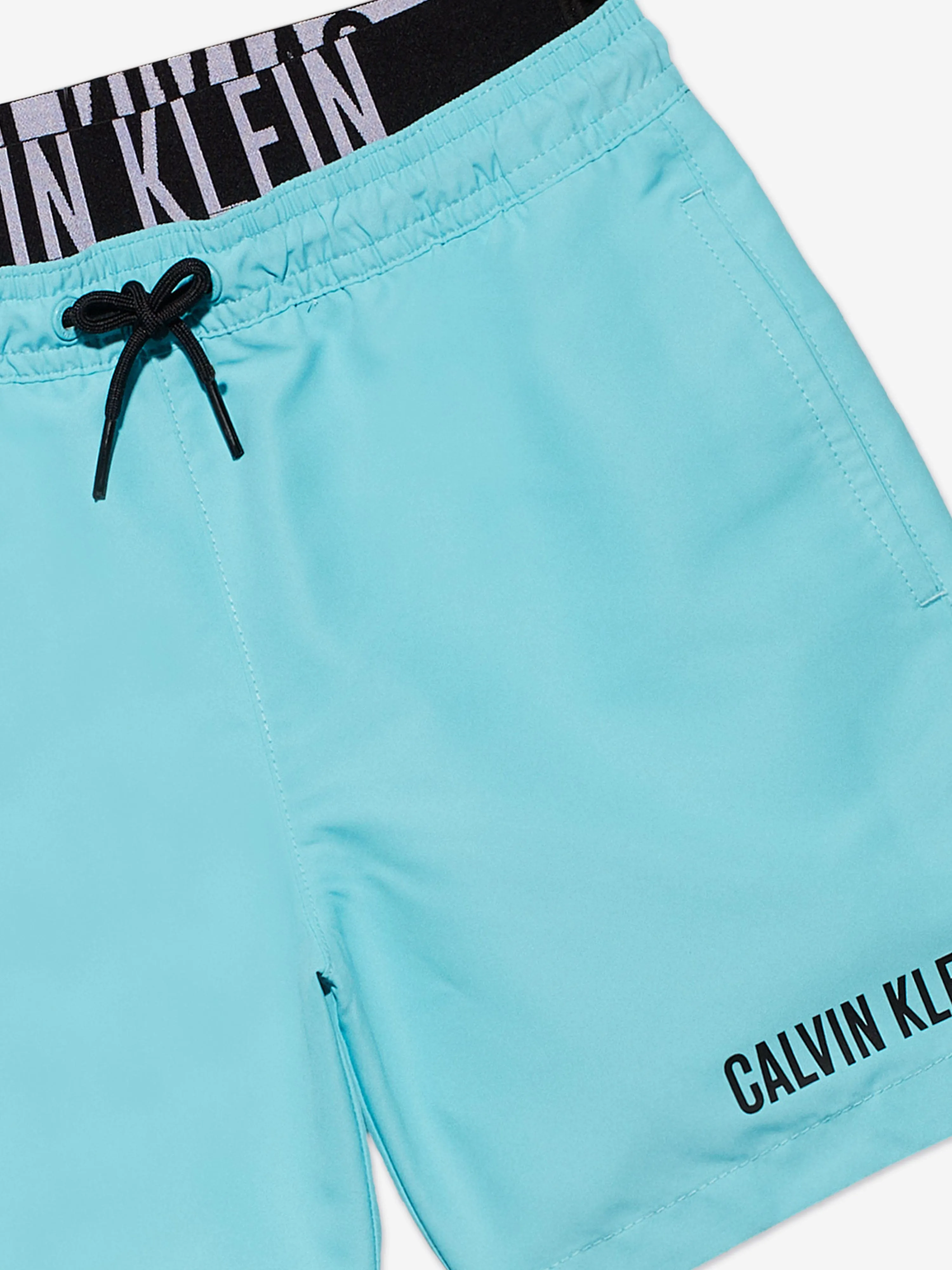 Calvin Klein Boys Medium Double Waistband Swim Shorts in Blue