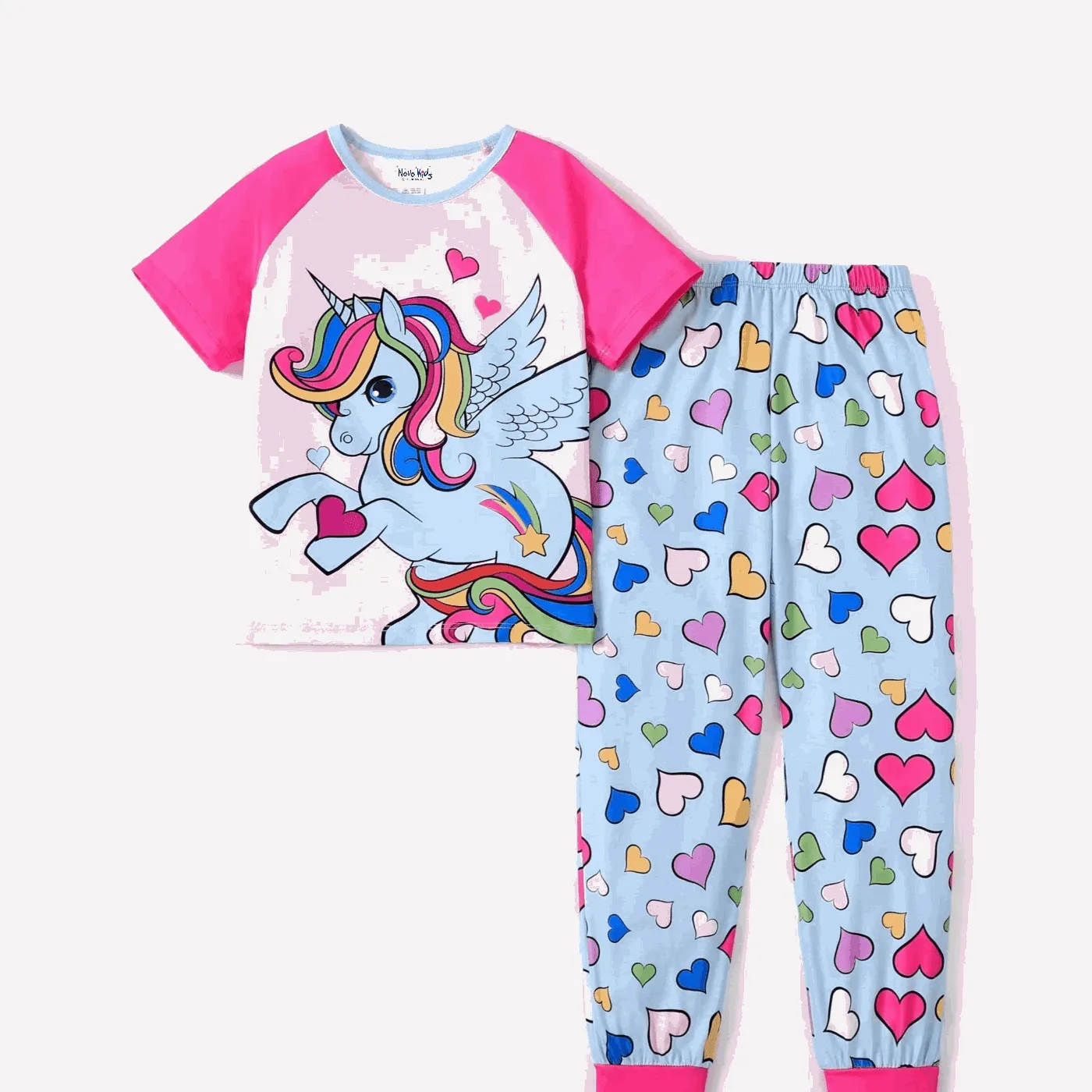 Casual Unicorn Pattern Pajamas Set - Kids Girl (2Pcs)