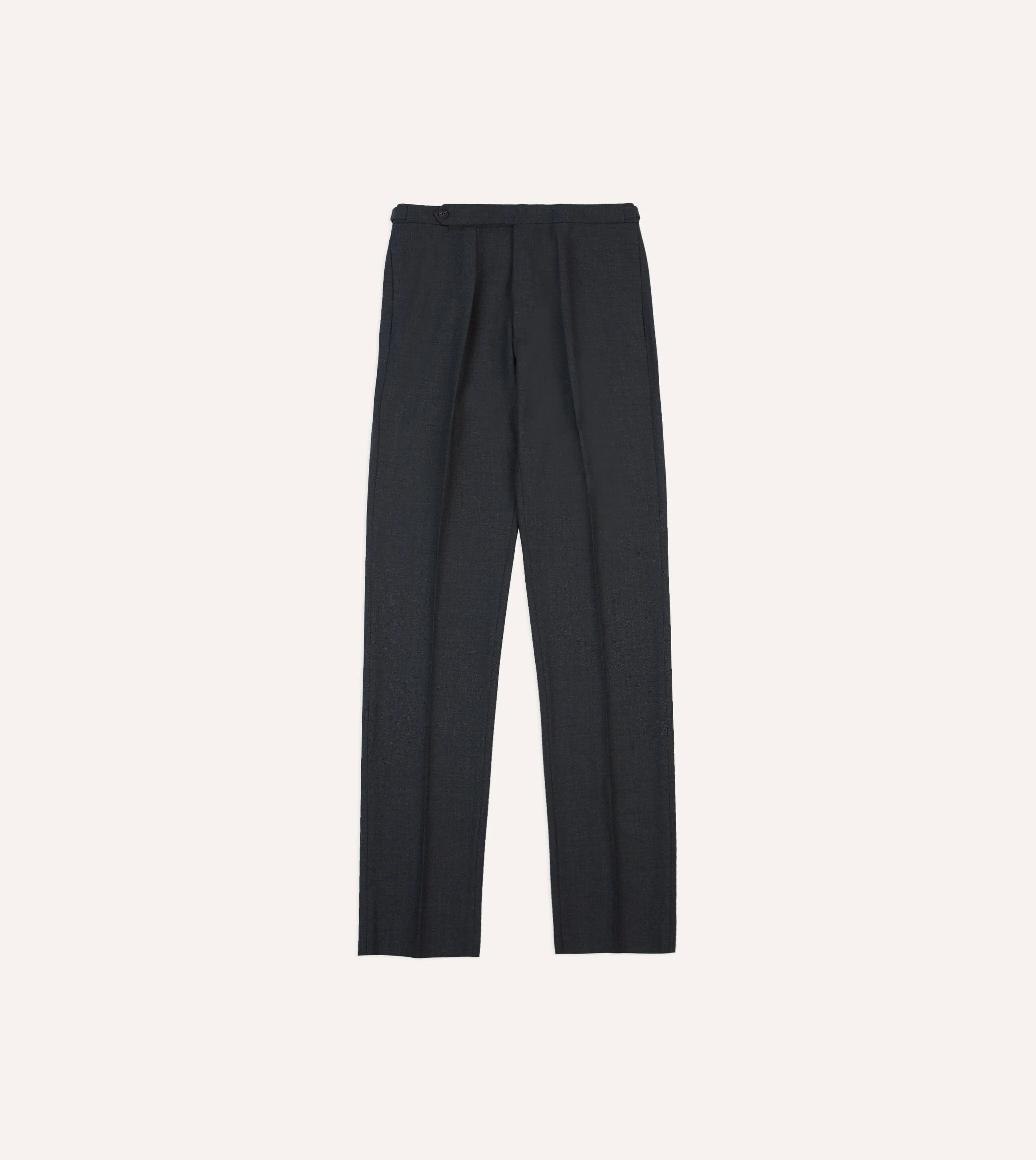 Charcoal Tropical Wool Single Pleat Trouser