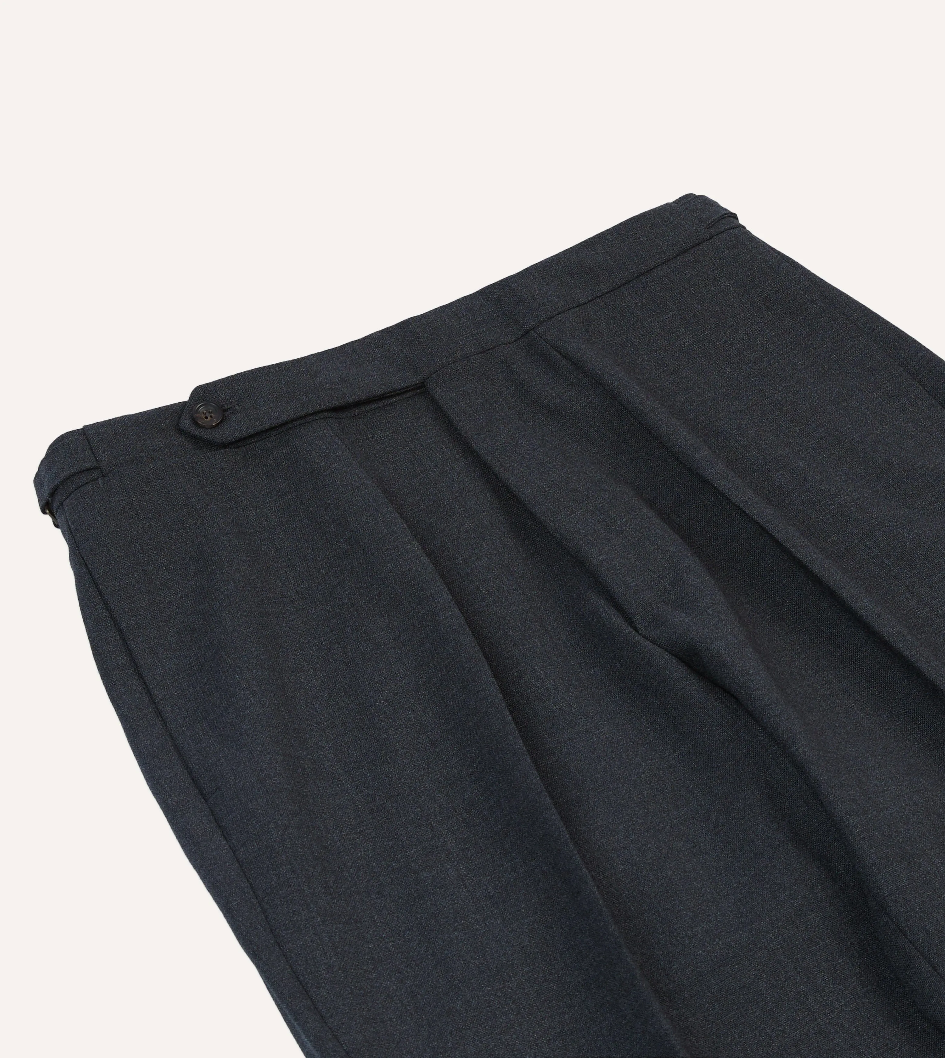 Charcoal Tropical Wool Single Pleat Trouser