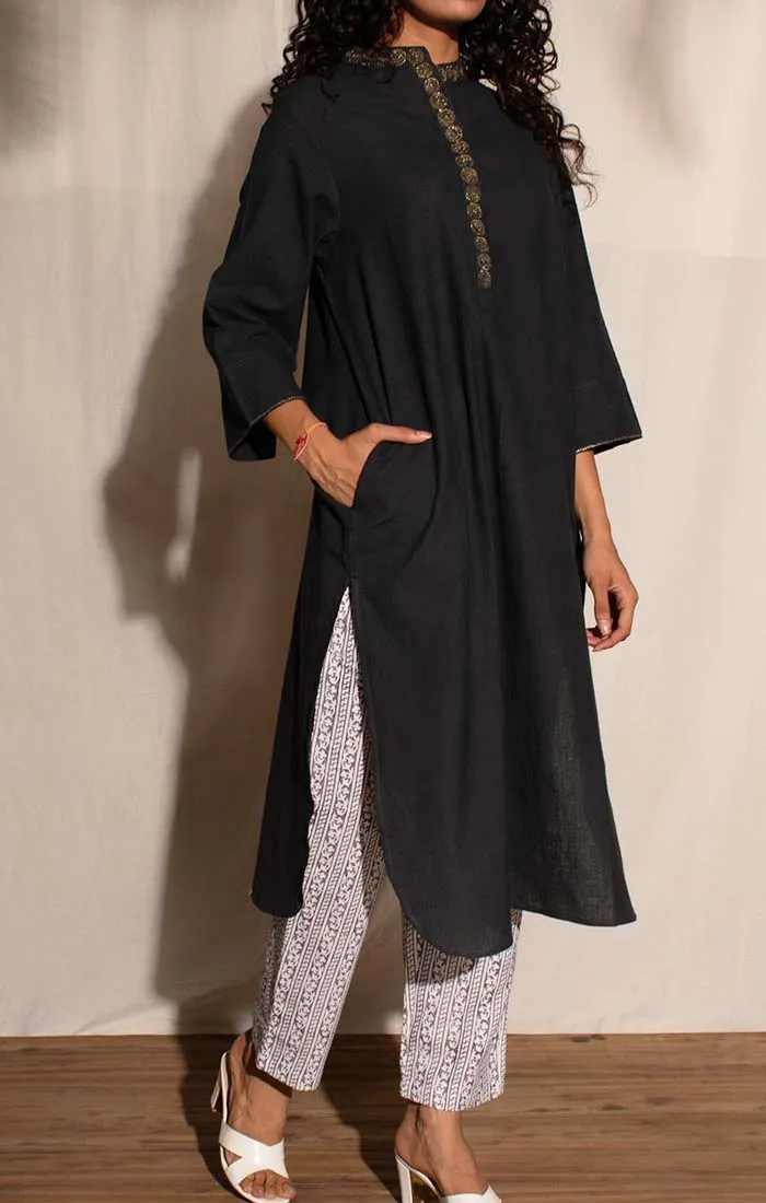 Charcoal Tunic Dress with Pants