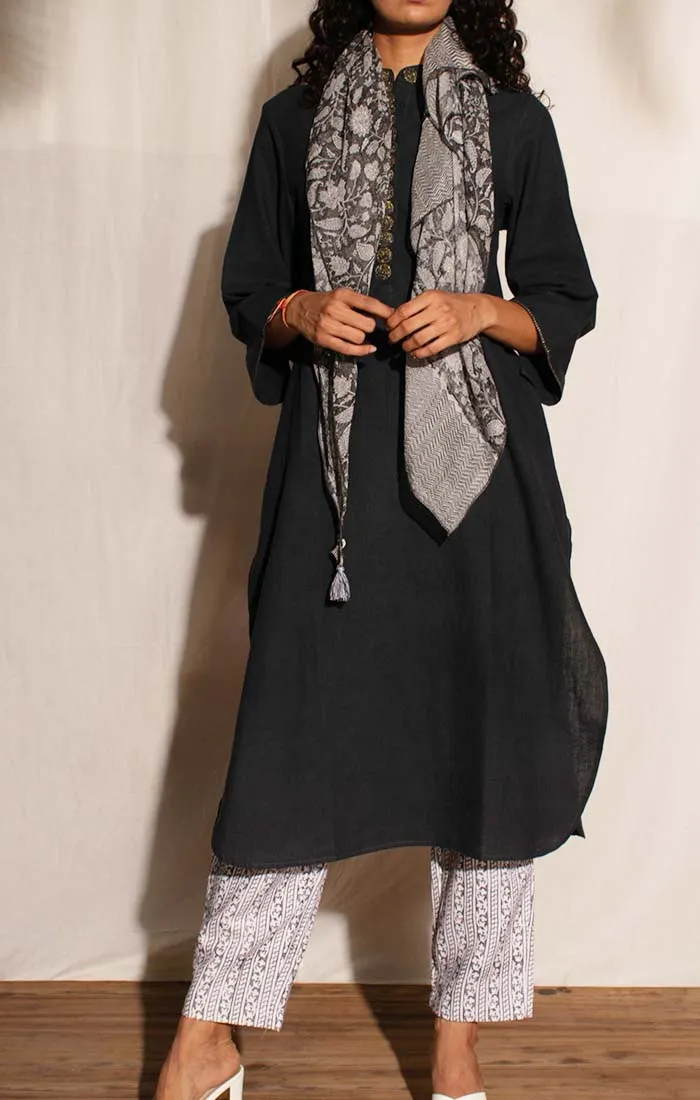 Charcoal Tunic Dress with Pants