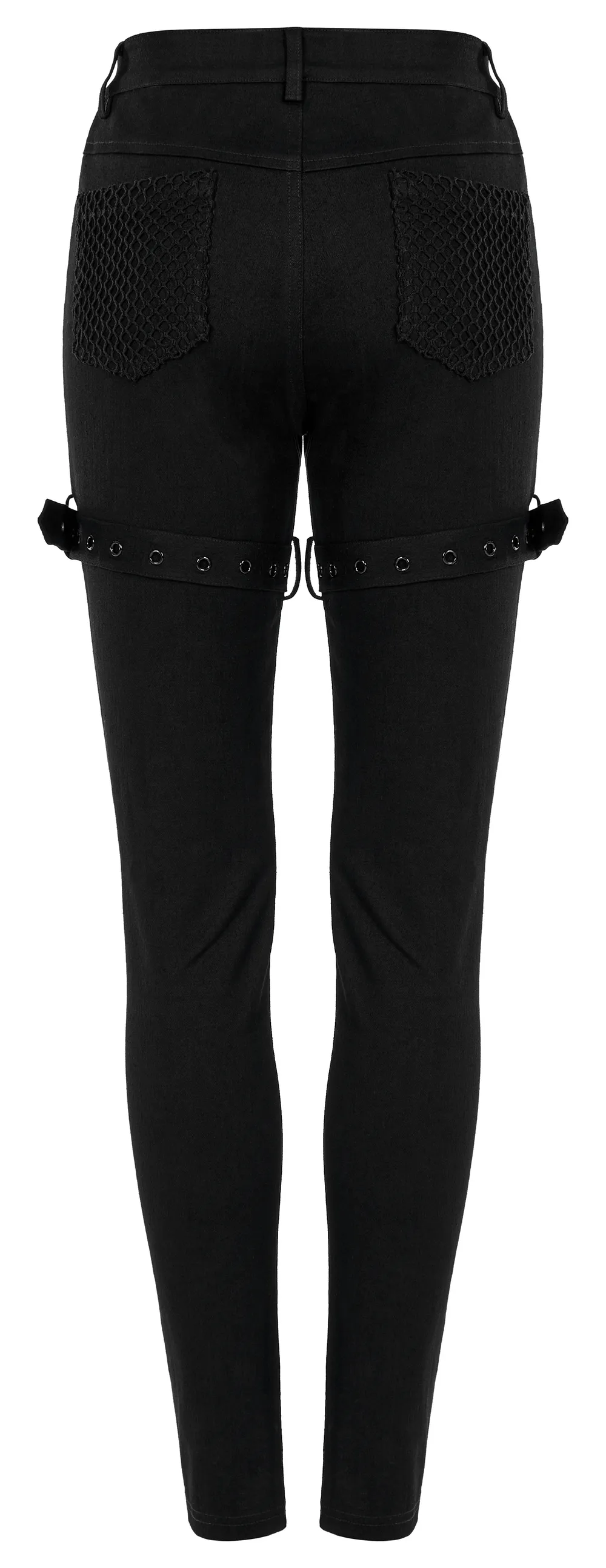 Chic Mesh Insert Gothic Trousers for Edgy Fashion