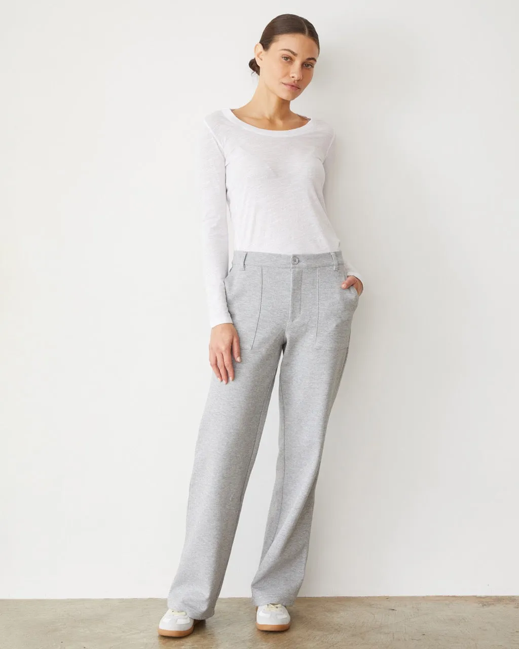 Cotton Knit Patch Pocket Pant