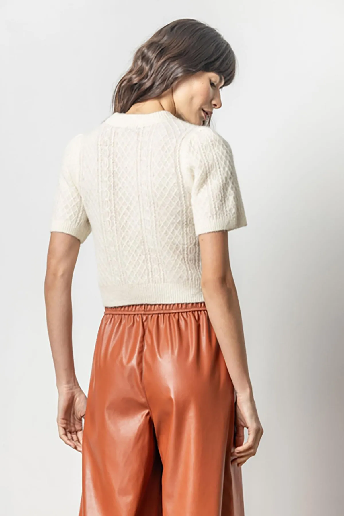 Cropped Cable Sweater