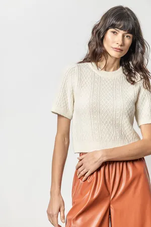 Cropped Cable Sweater