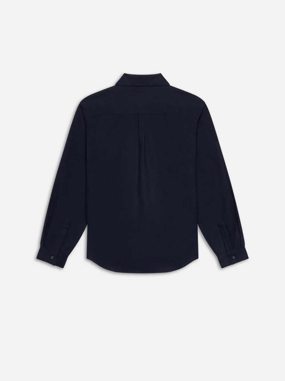 Double Pocket Wool Blend Shirt -- Dark Navy