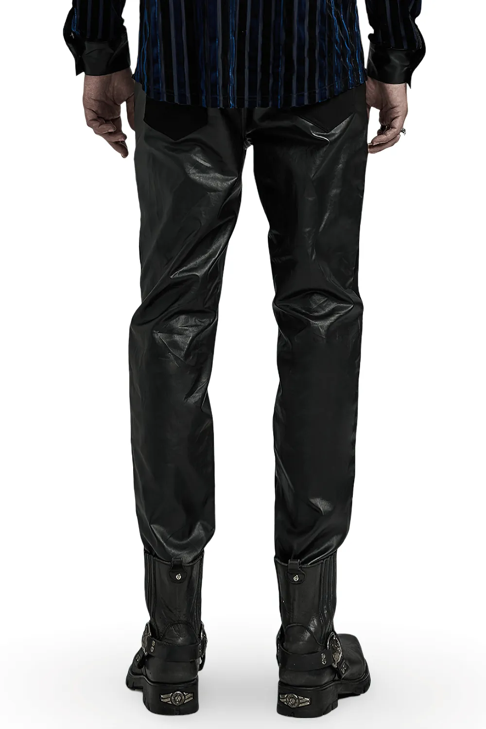 Edgy Elastic Men's Trousers With Zipper Details