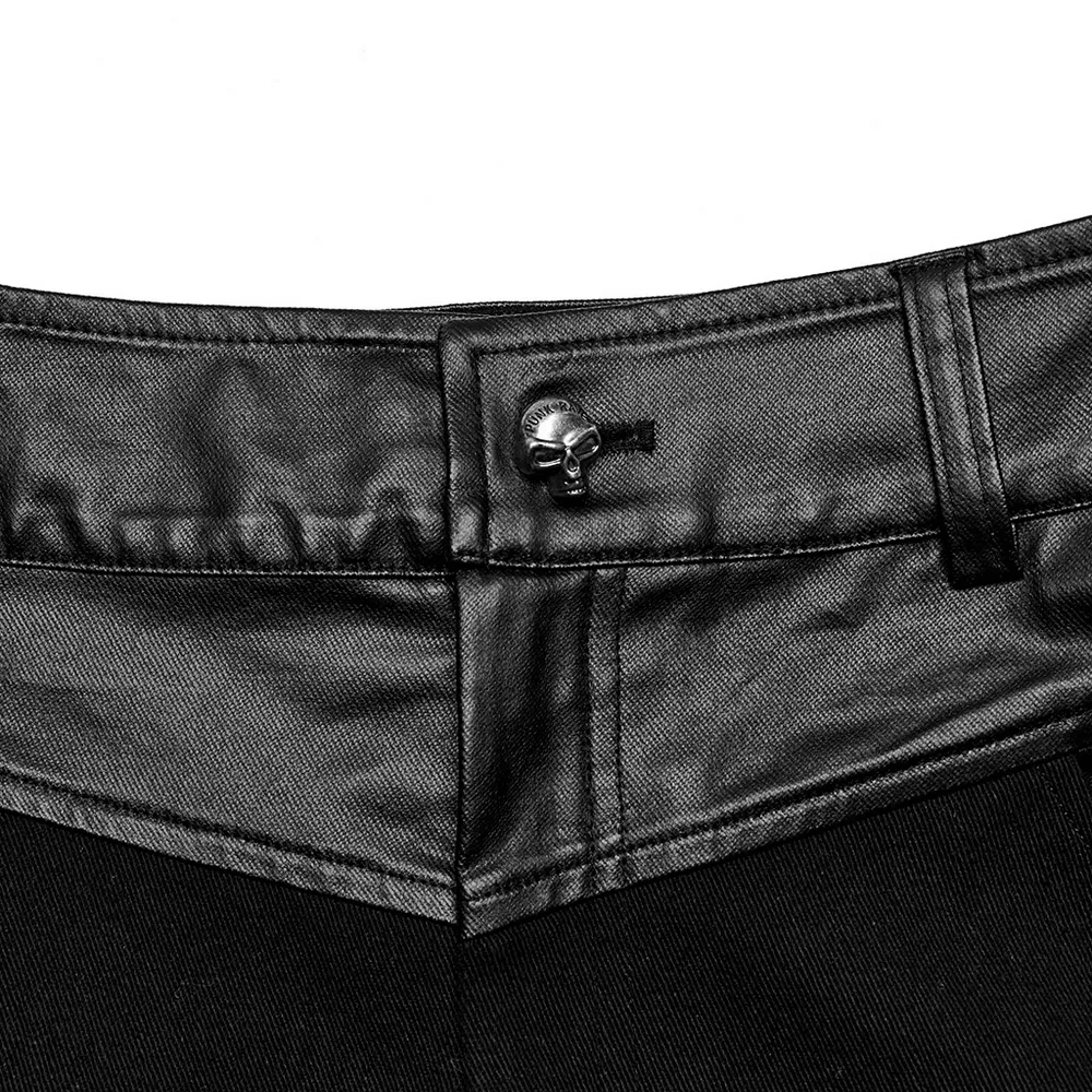 Edgy Elastic Men's Trousers With Zipper Details