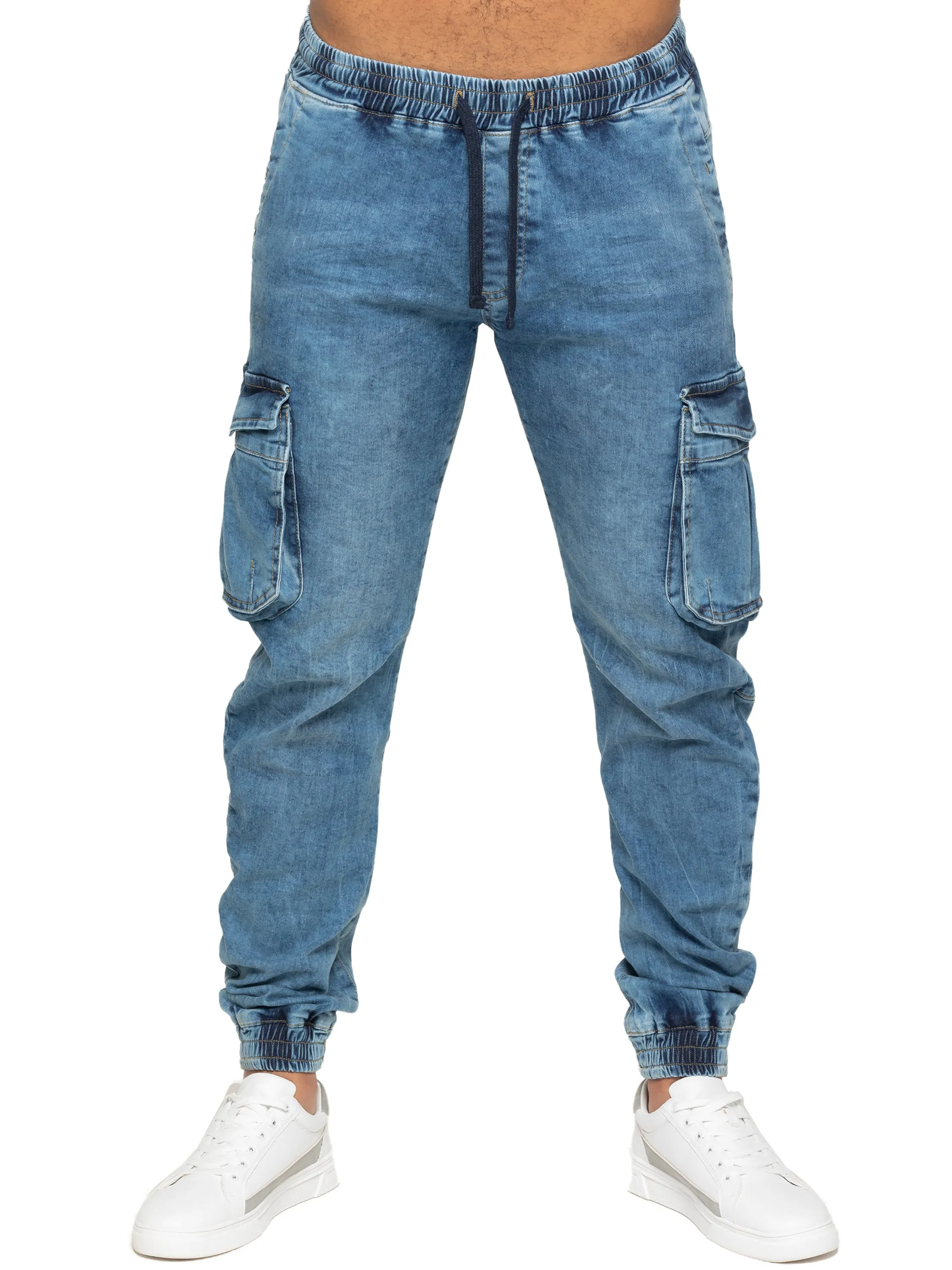 Enzo | Mens Cargo Jogger Jeans