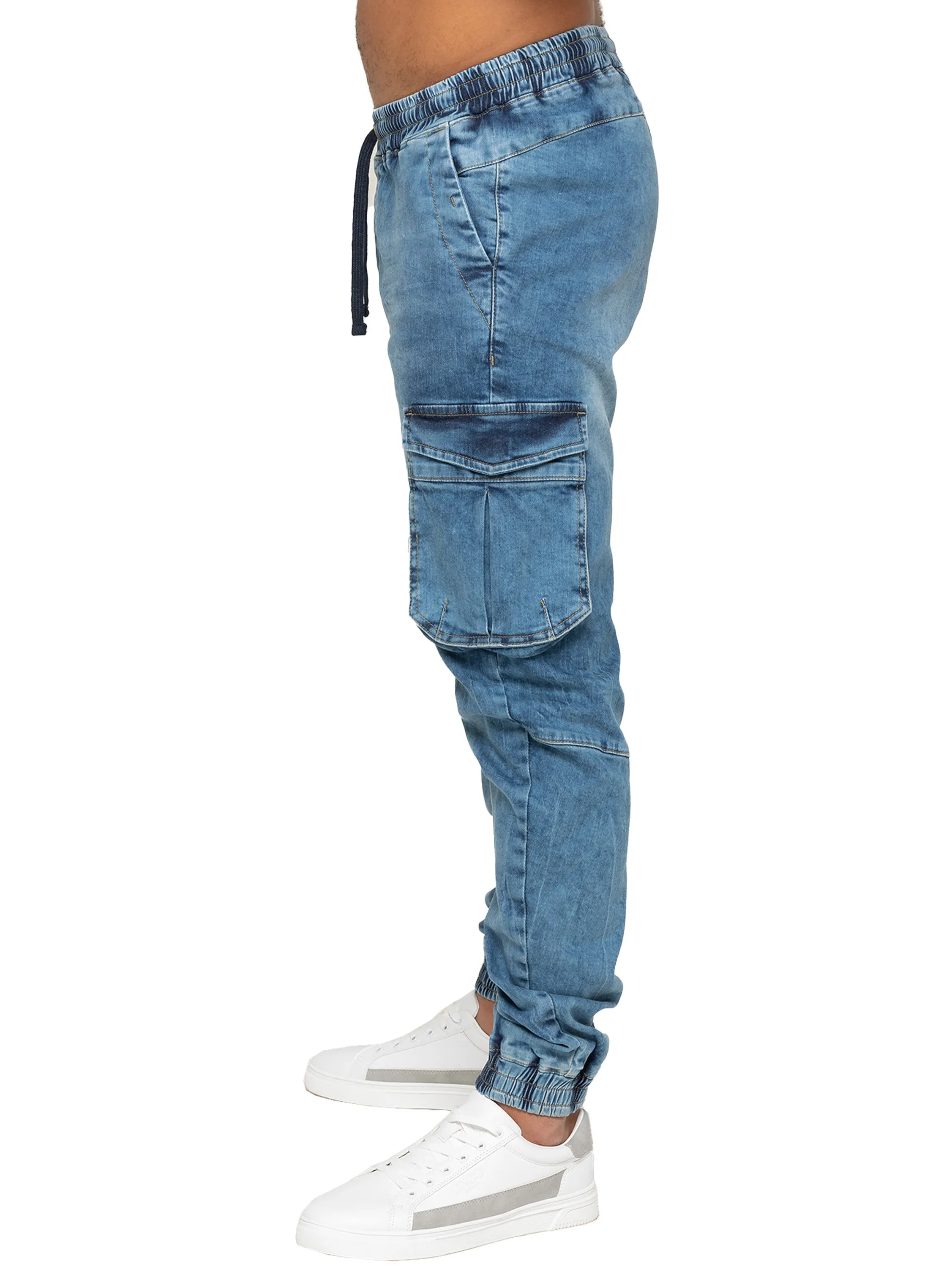 Enzo | Mens Cargo Jogger Jeans