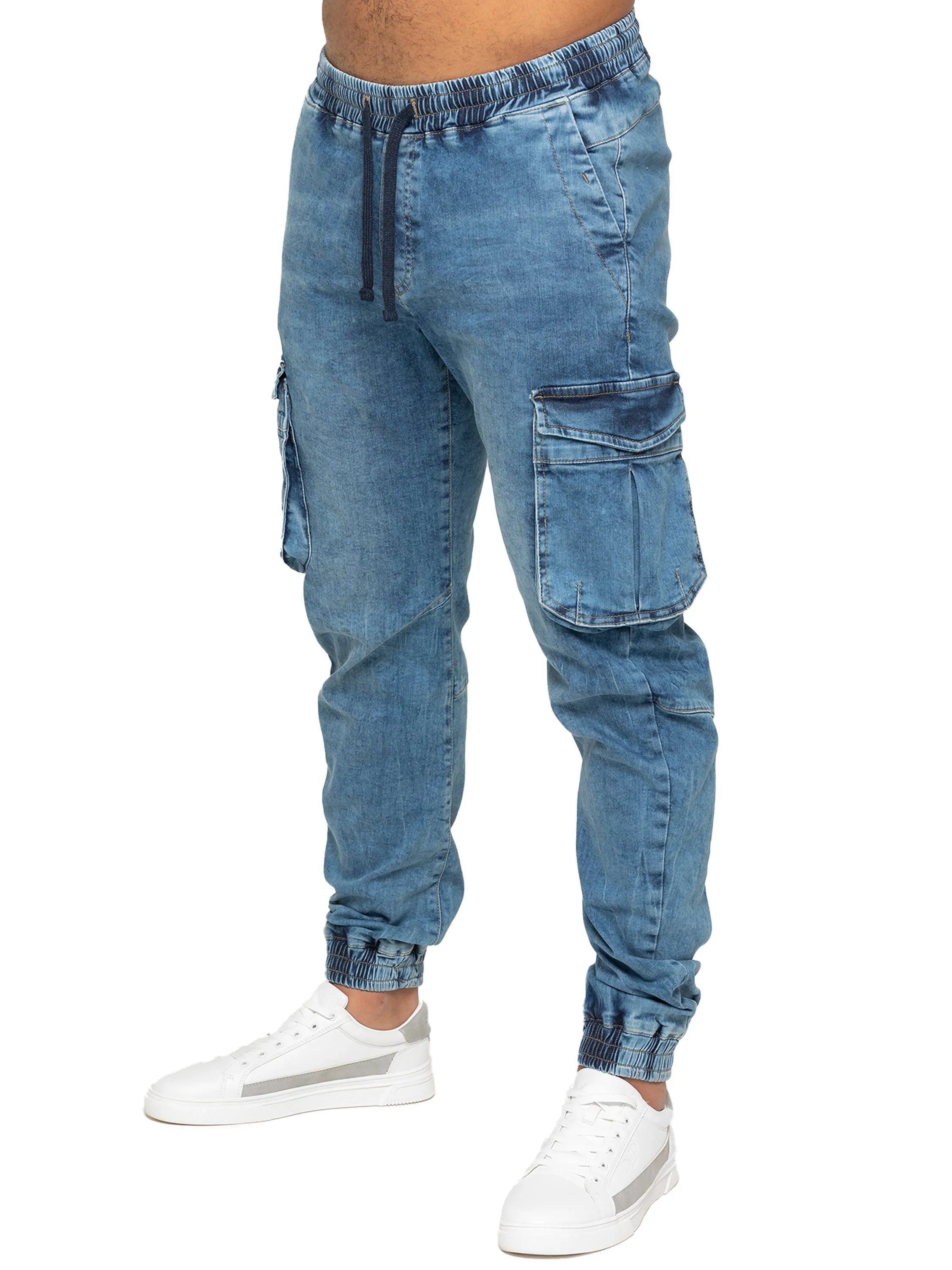 Enzo | Mens Cargo Jogger Jeans