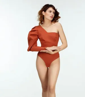 Exaggerated Puff Sleeve Body Suit by Adriana Contreras