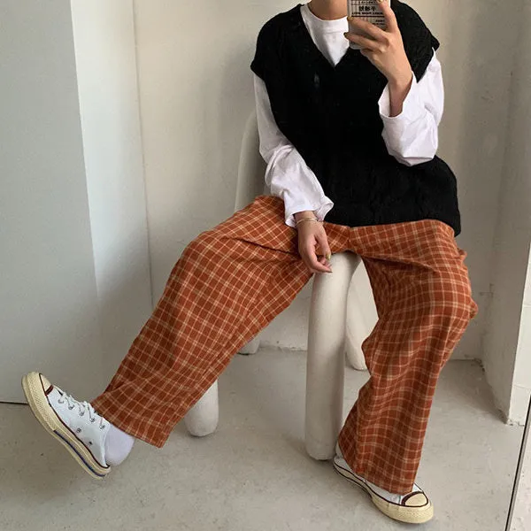 Fashionkova Cozy Up Plaid Trousers