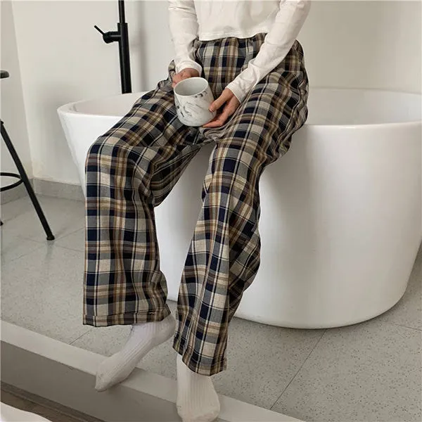 Fashionkova Cozy Up Plaid Trousers