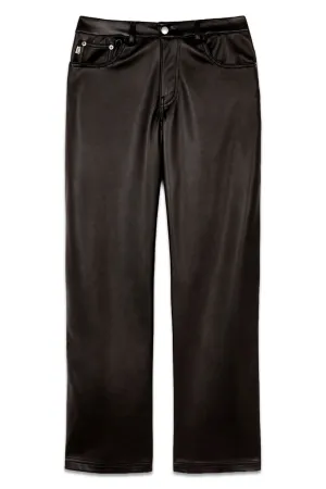 Faux Leather Trousers Black