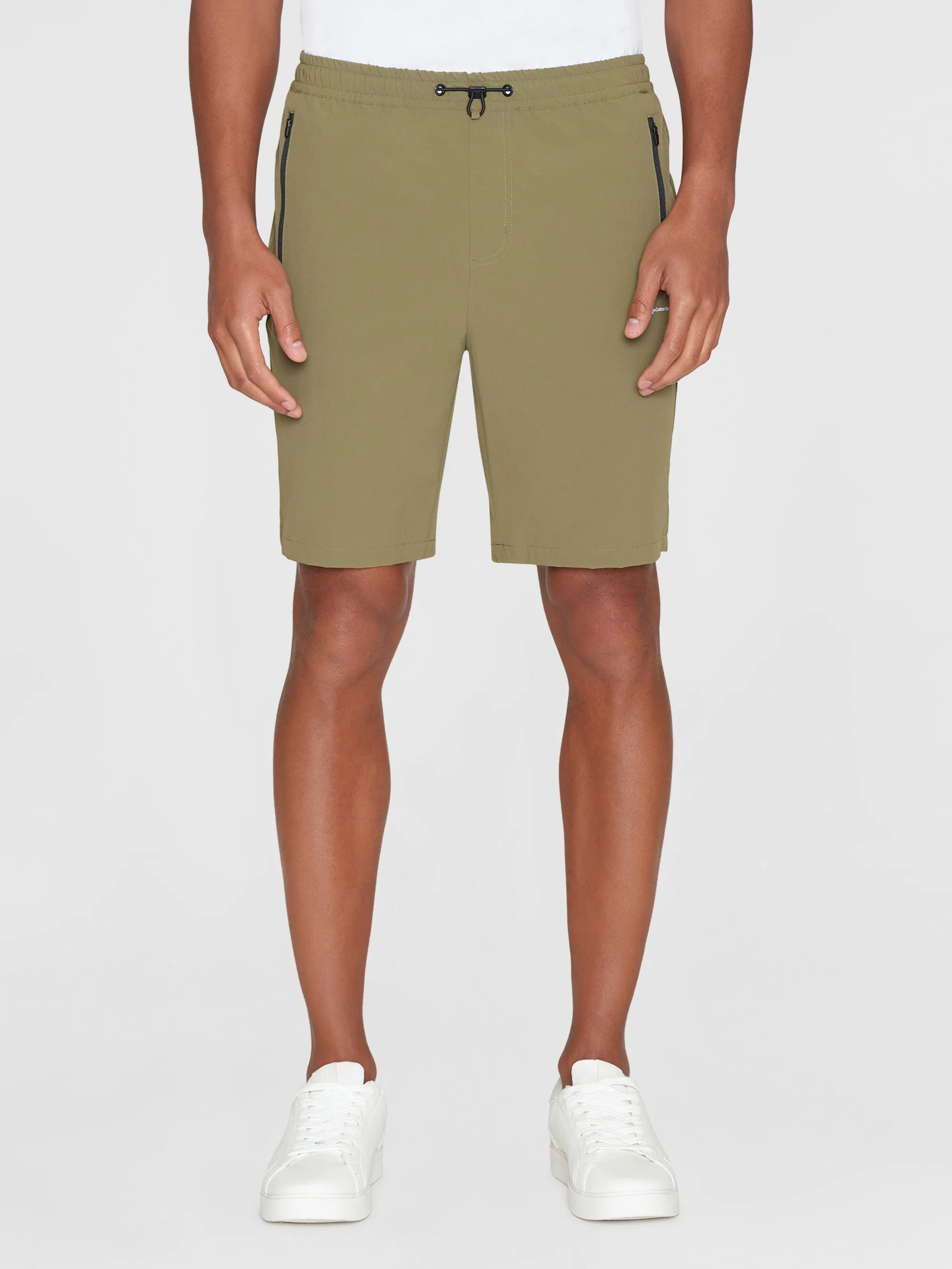 FIG loose elastic waist string shorts - GRS/Vegan - Burned Olive