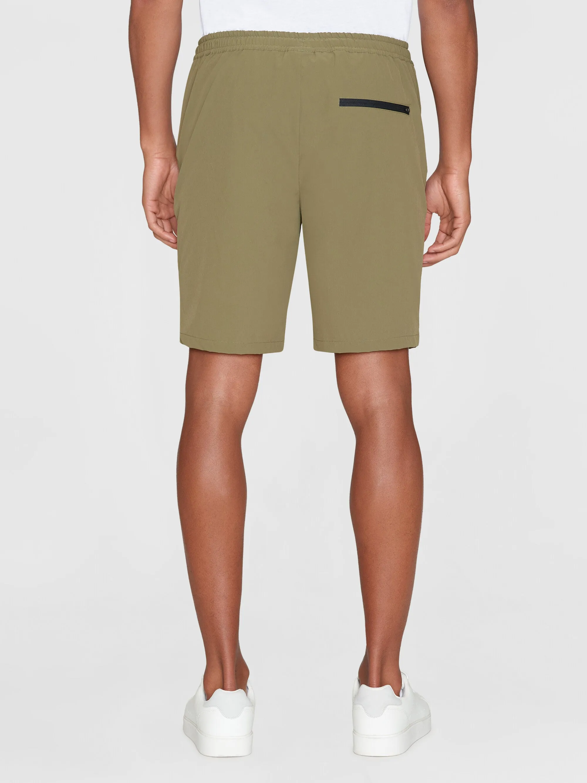 FIG loose elastic waist string shorts - GRS/Vegan - Burned Olive