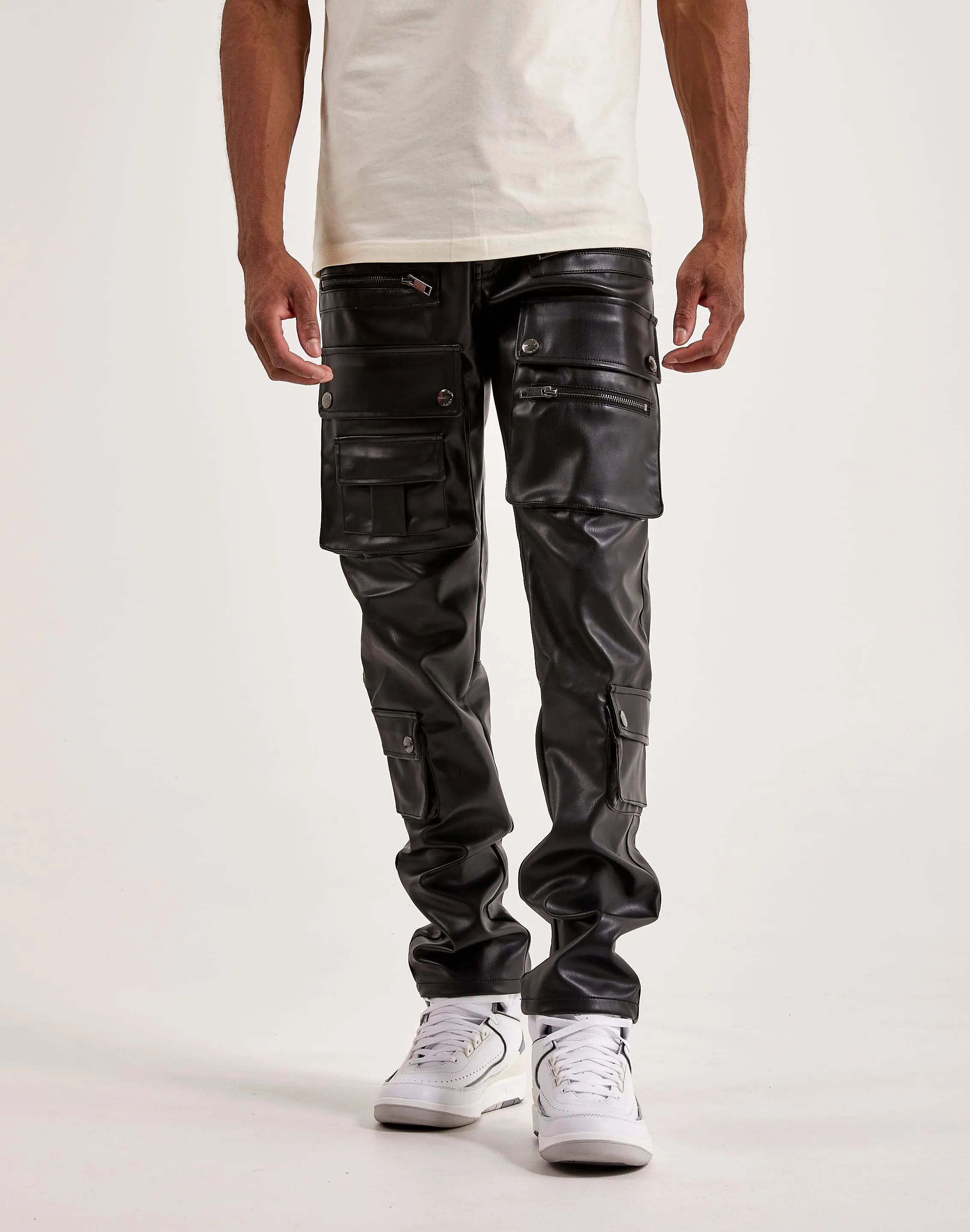 First Row Leather Racing Cargo Pants