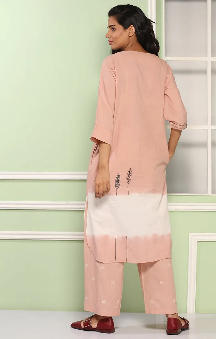 Flamingo Pink Tunic Dress with Pants