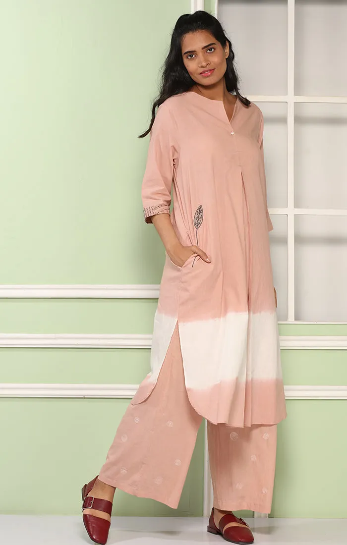 Flamingo Pink Tunic Dress with Pants