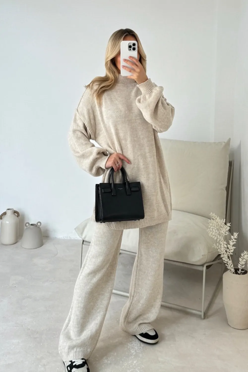 Florence cream knit jumper and trousers