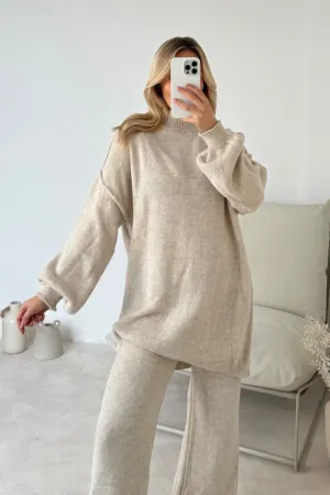 Florence cream knit jumper and trousers