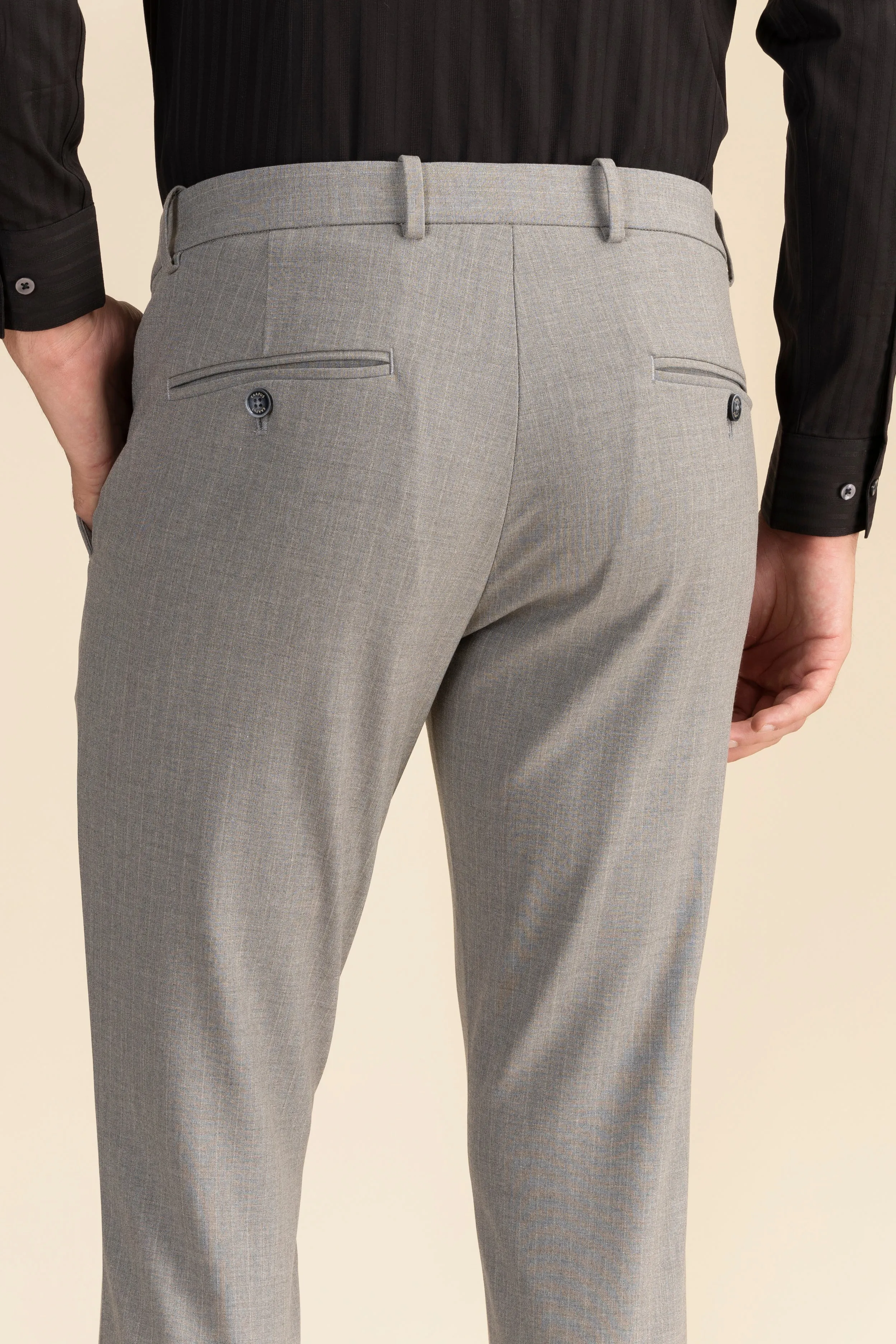 Grey Stripe Formal Trousers