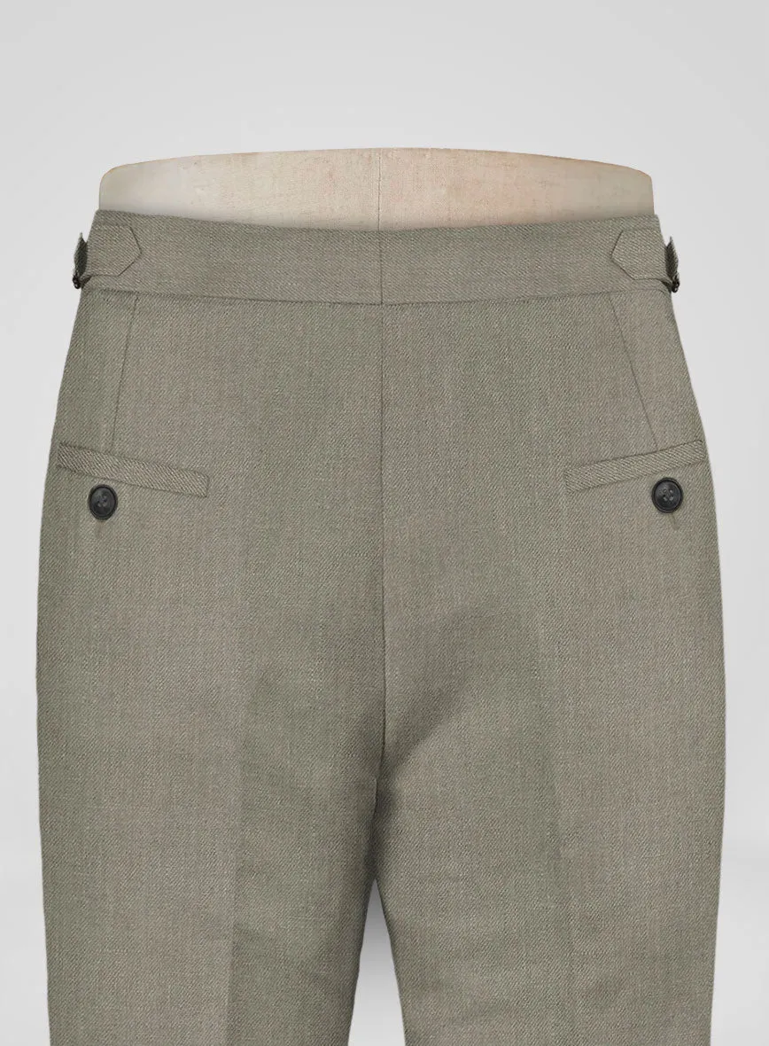 Heavy Linen Sage Green Highland Trousers