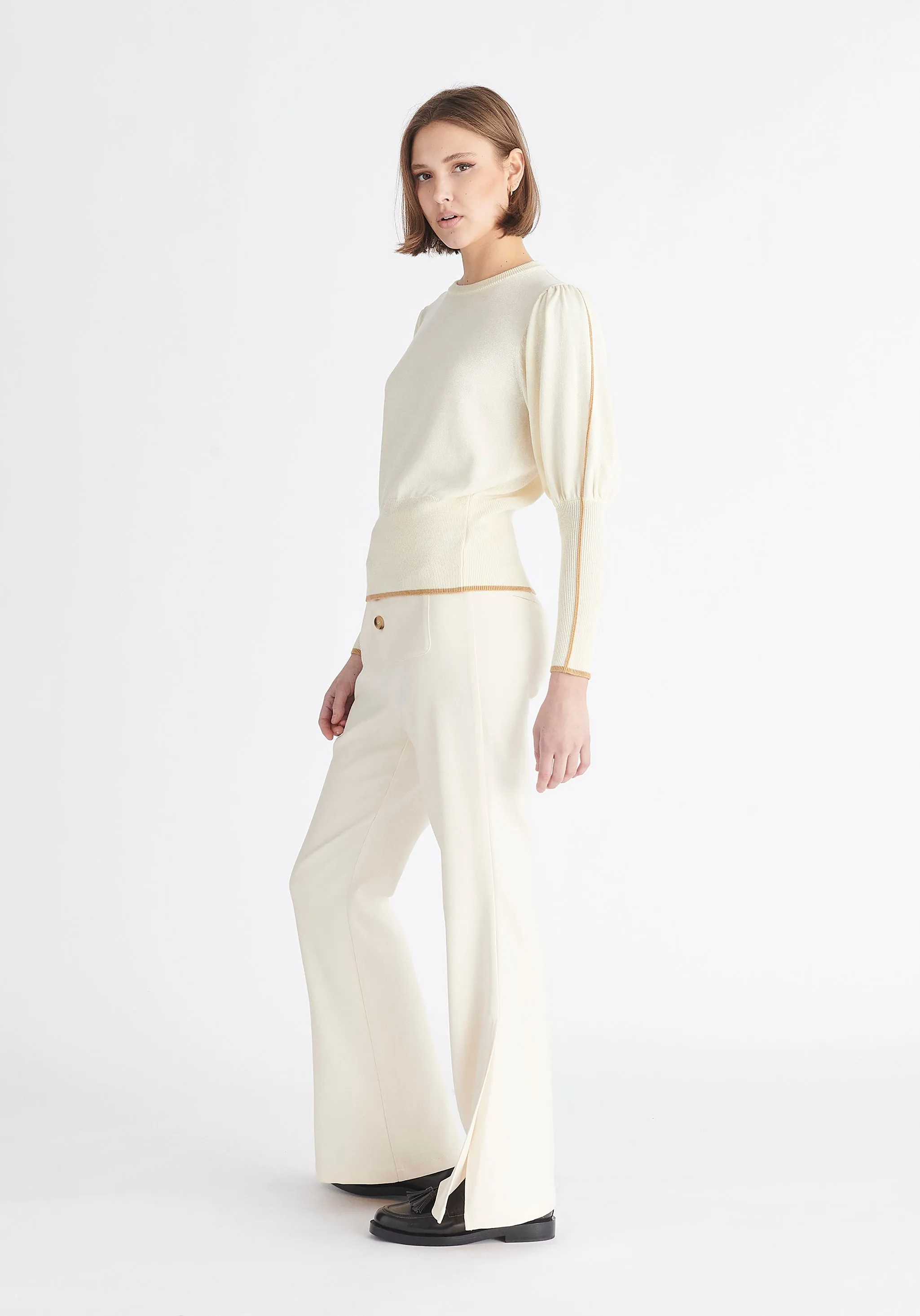 High Waist Flare Trousers