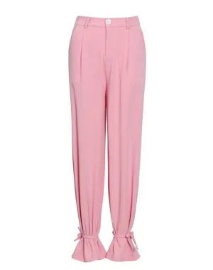 High Waisted Wide Laced Ankle Pants