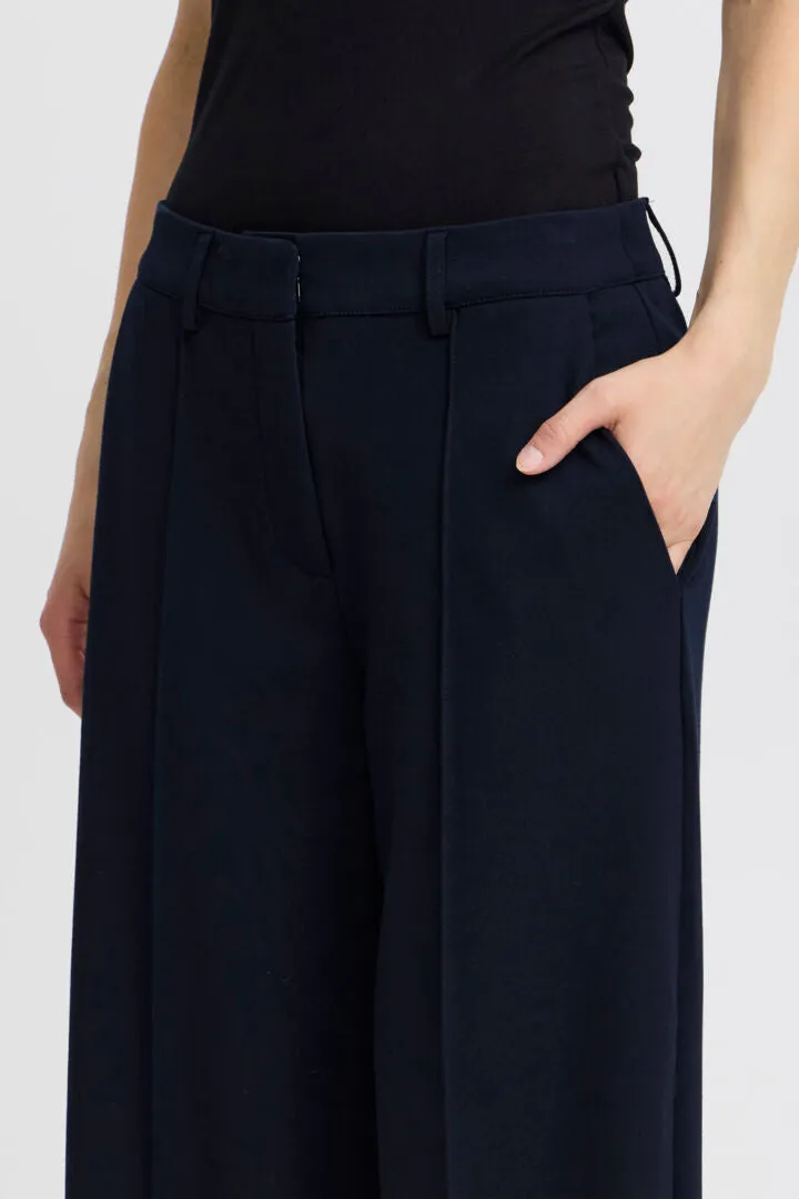 ichi Kate Sus Wide Leg Trousers-Total Eclipse-20116768