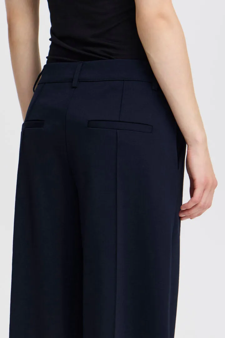 ichi Kate Sus Wide Leg Trousers-Total Eclipse-20116768