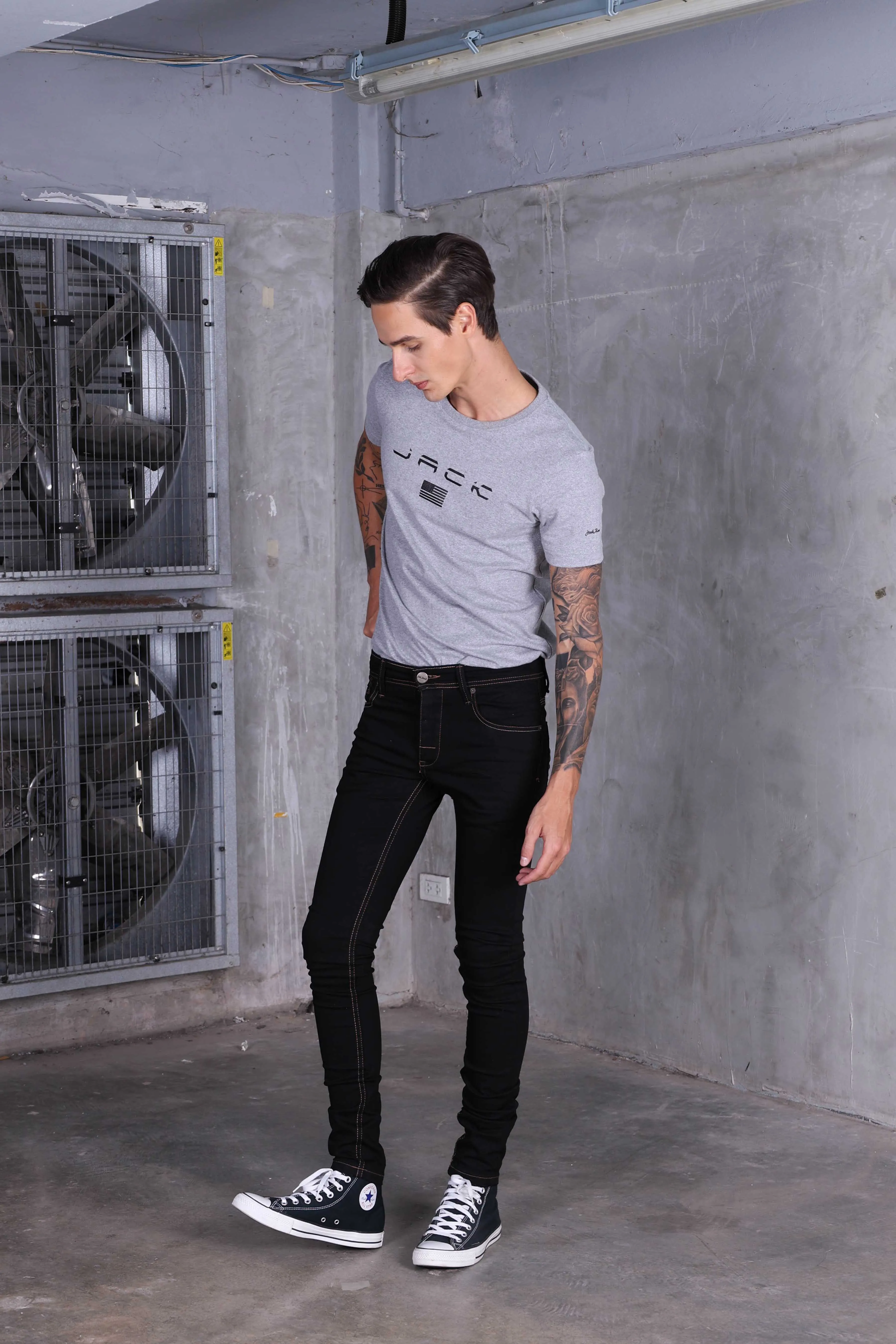 Jack Russel - Men Jeans - Handwerk J-597 Skinny Fit Super Black