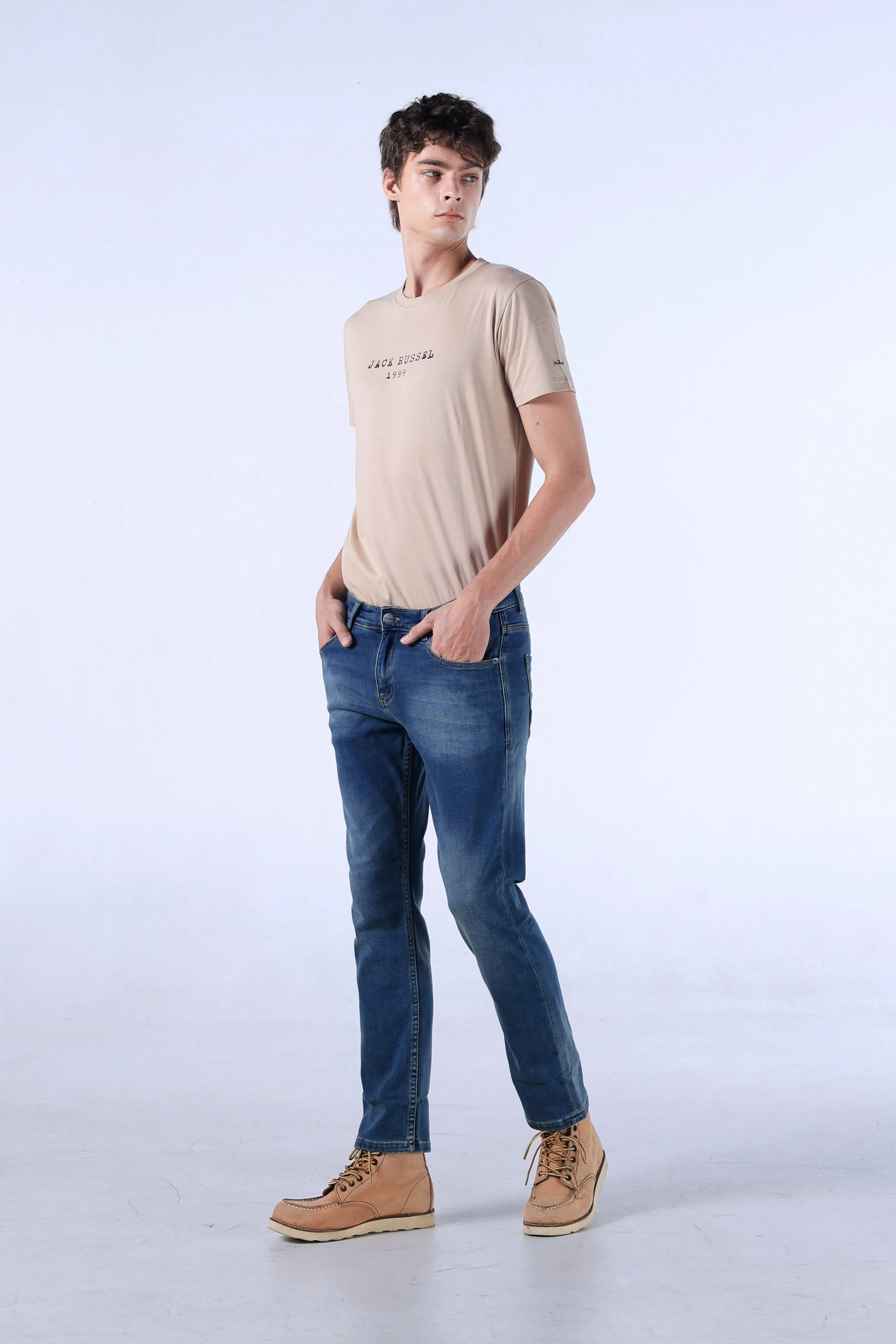 Jack Russel - Men Jeans - Handwerk J-659 Slim Fit Ash Blue Rust Fade