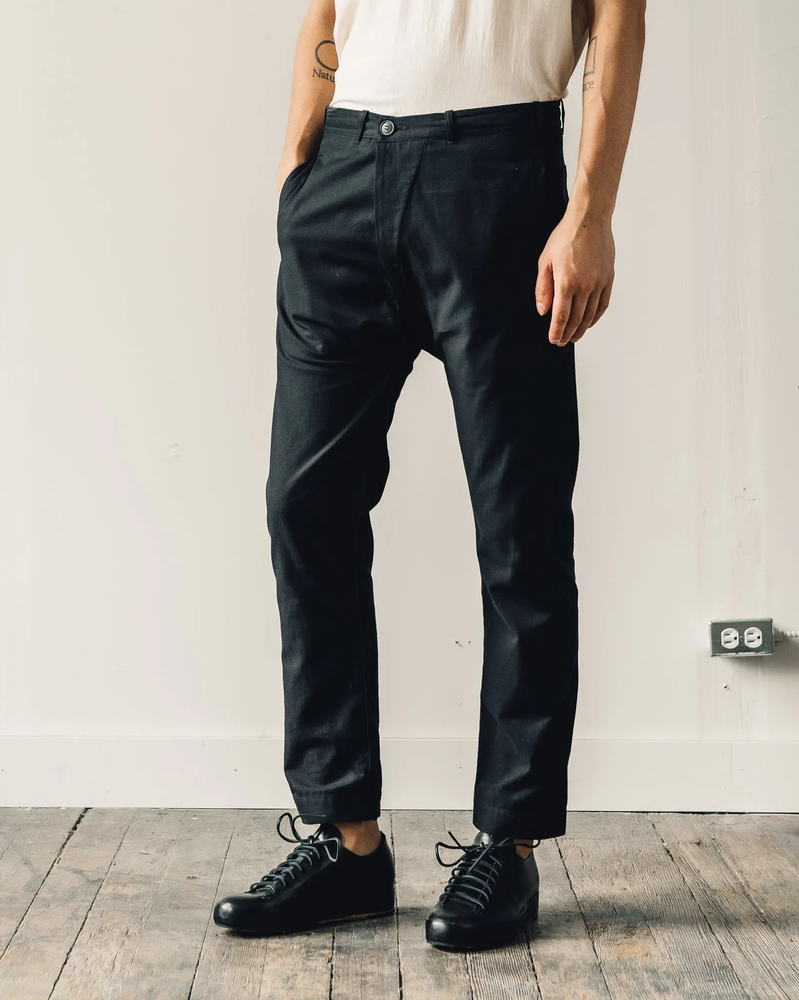 Jan-Jan Van Essche Trousers #49, Black Soft Twill