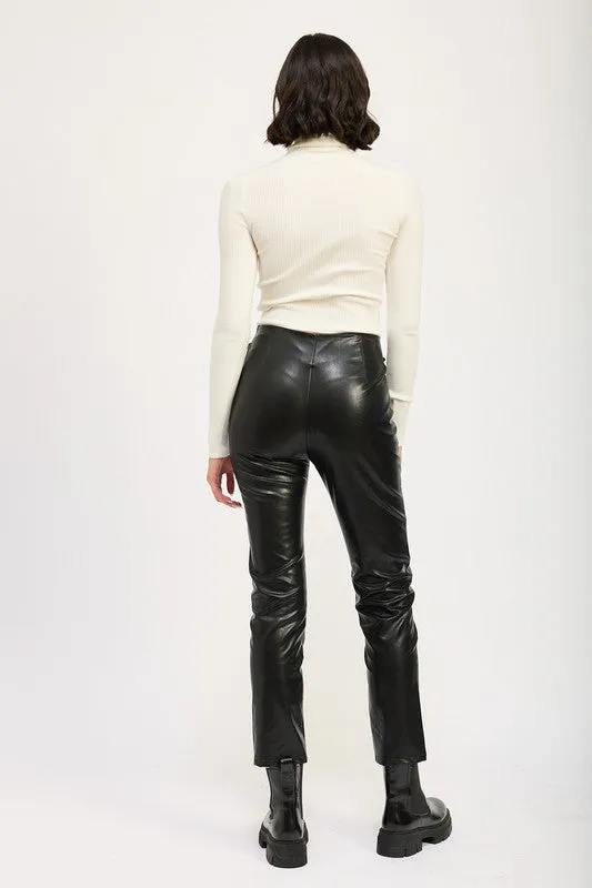 Lace Up Leather Trousers